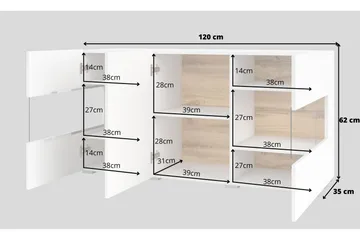 Jestine Förvaringskista 120 cm - Vit - Förvaring - Förvaringsmöbler - Förvaringskista