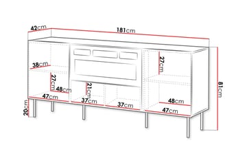 Hammarstrand Byrå 181 cm - Valnöt - Inredning - Kaminer - Kamin utan skorsten - Elkaminer