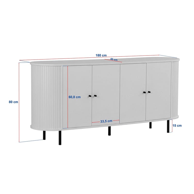 Haulover Konsolbord 180 cm - Valnöt/Svart - Förvaring - Förvaringsmöbler - Sideboard & skänk