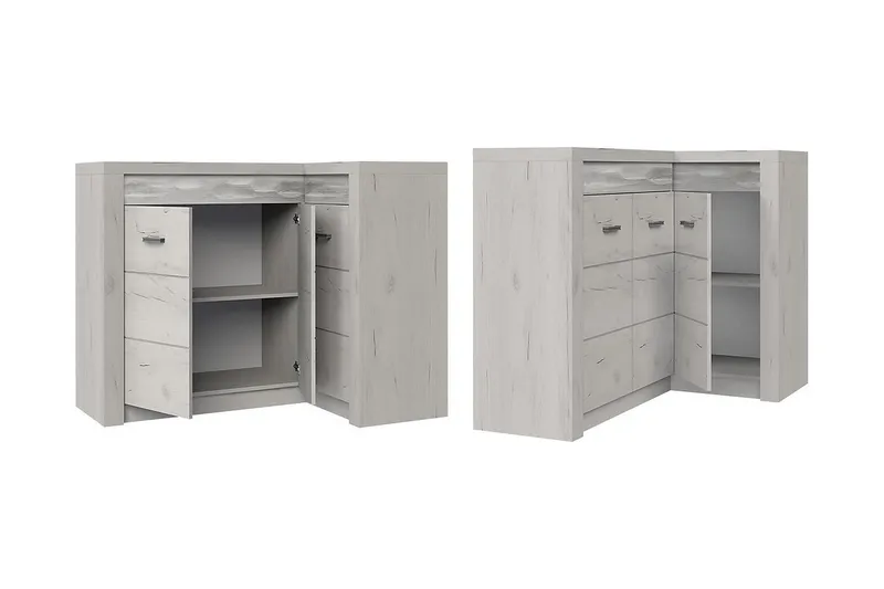 Indianapolis Skänk 131x42x104 cm - Grå/Vit - Förvaring - Förvaringsmöbler - Sideboard & skänk