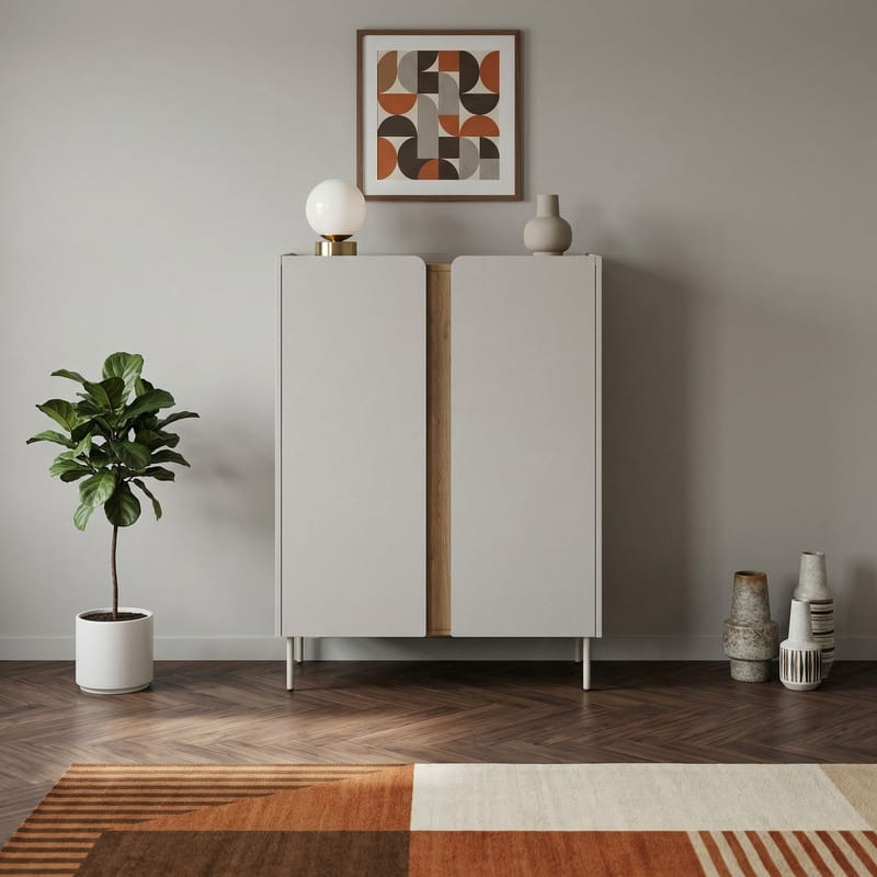 Lomar Sideboard 90x120,4x40,5 cm - Santstone, naturfärgad ek - Förvaring - Förvaringsmöbler - Sideboard & skänk