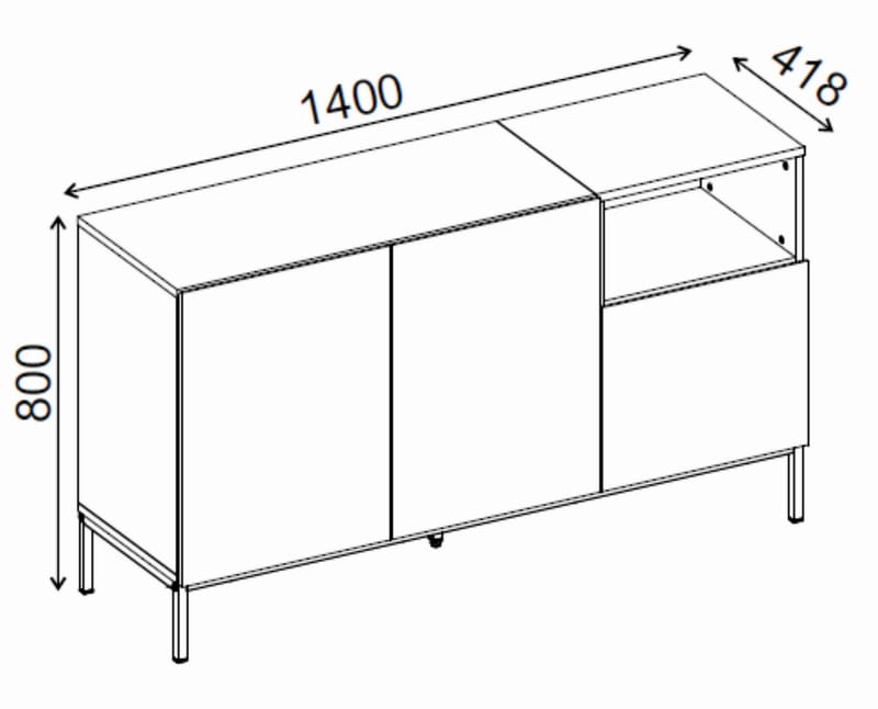 Morlen Konsol 140x80x41,8 cm - santsten naturlig ek - Förvaring - Förvaringsmöbler - Sideboard & skänk