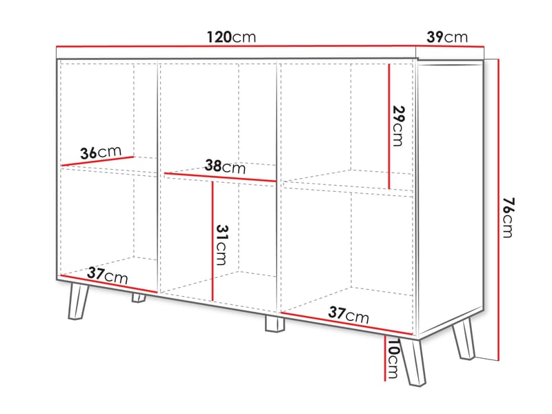 Orvik Skänk 120 cm - vit - F örvaring - Förvaringsmöbler - Sideboard & skänk