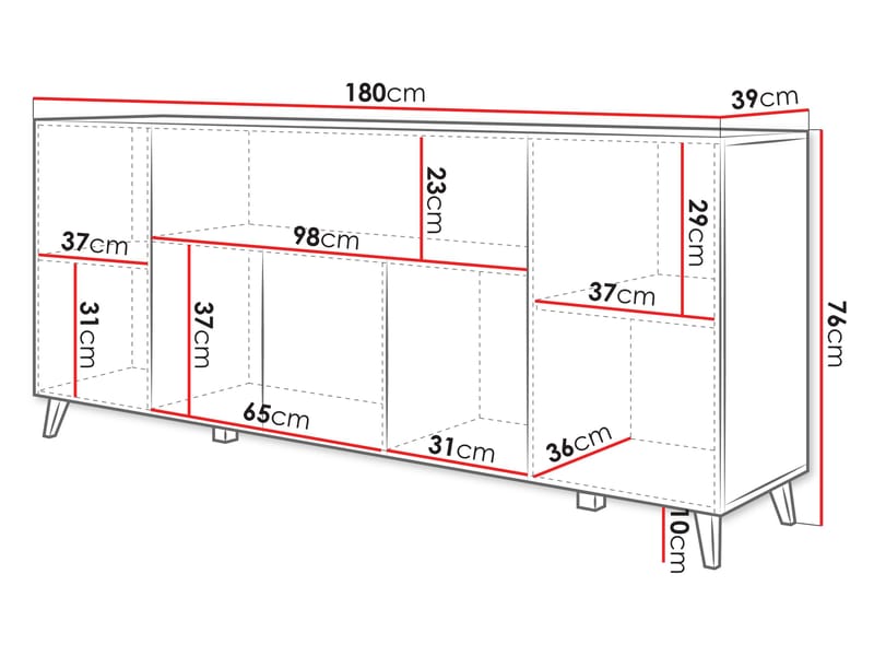 Orvik Skänk 180 cm - vit - Förvaring - Förvaringsmöbler - Sideboard & skänk