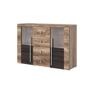 Roger Skänk med 2 Dörrar och 4 Lådor 132 cm i Trä med Valnötsutseende - Brun - Förvaring - Förvaringsmöbler - Sideboard & skänk