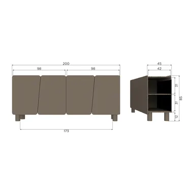 Sideboard Root 200 cm - Tryffelbrun - Förvaring - Förvaringsmöbler - Sideboard & skänk