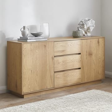 Sideboard Sacha melamin med ekbark 160x40x74 cm - Brun - Förvaring - Förvaringsmöbler - Sideboard & skänk