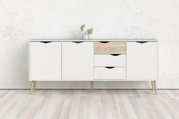 Hostafranc Sideboard 40x196 cm - Vit|Natur - Förvaring - Förvaringsmöbler - Sideboard & skänk