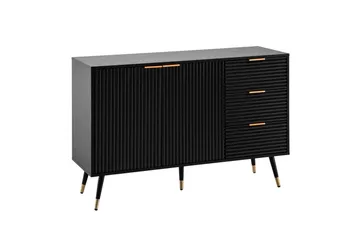 Sideboard Wohnling Folierad spånskiva ekoptik 120 cm 2 dörrar 3 lådor modern - Förvaring - Förvaringsmöbler - Sideboard & skänk