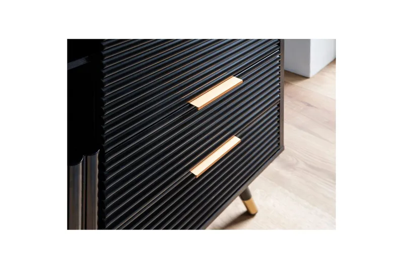 Sideboard Wohnling Folierad spånskiva ekoptik 77 cm 2 dörrar 2 lådor förvaringsutrymme modern - Förvaring - Förvaringsmöbler - Sideboard & skänk