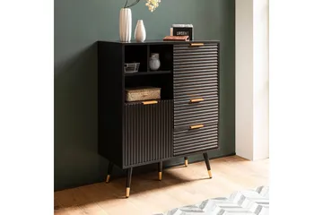 Sideboard Wohnling Folierad spånskiva ekoptik 77 cm 2 dörrar 2 lådor förvaringsutrymme modern - Förvaring - Förvaringsmöbler - Sideboard & skänk
