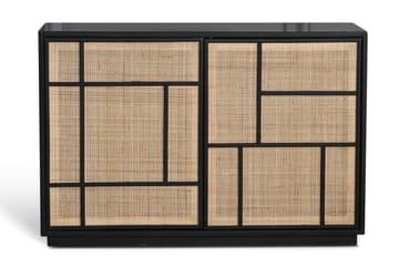 Stockholm skänk med rottingdörrar - 120 cm bred - Svart - Förvaring - Förvaringsmöbler - Sideboard & skänk