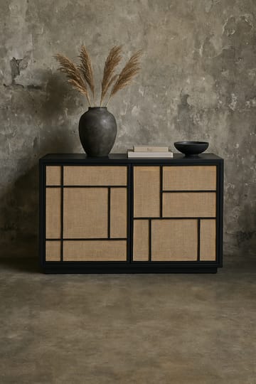 Stockholm skänk med rottingdörrar - 120 cm bred - Svart - Förvaring - Förvaringsmöbler - Sideboard & skänk
