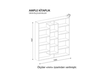 Amplett Bokhylla 125 cm i Målat Trä - Vit - Förvaring - Hylla - Bokhylla