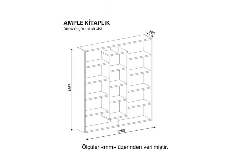 Amplett Bokhylla 125 cm i Målat Trä - Vit - Förvaring - Hylla - Bokhylla