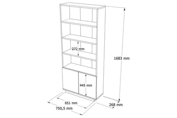 Anari Bokhylla 77,5 cm i Ek - Vit - Förvaring - Hylla - Bokhylla
