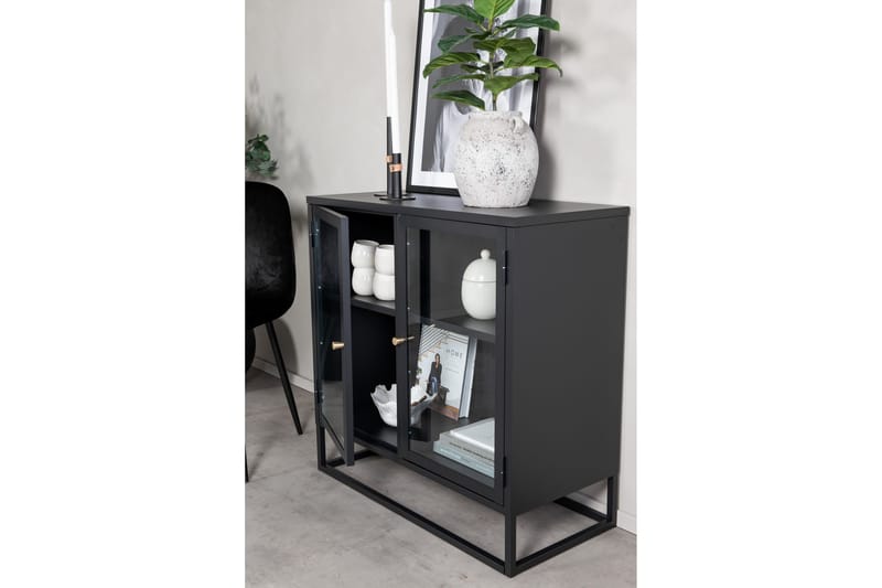 Bakal Bokhylla 85 cm i Glas och Metall - Svart - Förvaring - Hylla - Bokhylla