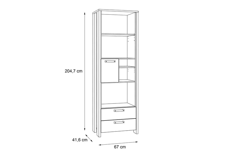 Cadle Hylla 67 cm - Brun/Grå - Förvaring - Hylla - Bokhylla