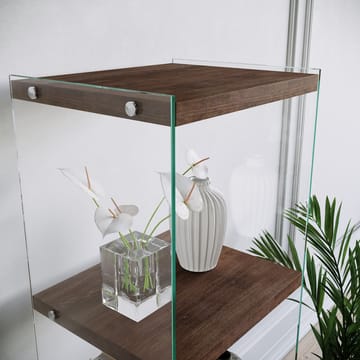 Dalshult Bokhylla 40 cm i Glas med Träskiva - Genomskinlig - Förvaring - Hylla - Bokhylla