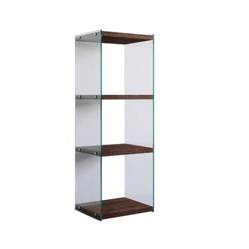 Dalshult Bokhylla 40 cm i Glas med Träskiva - Genomskinlig - Förvaring - Hylla - Bokhylla