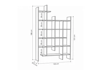 Decorta Bokhylla 122 cm i Målat Trä - Vit - Förvaring - Hylla - Bokhylla