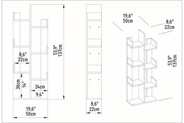 Desgrar Bokhylla 50 cm i Valnöt - Brun - Förvaring - Hylla - Bokhylla
