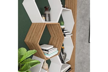 Desgrar Bokhylla 90x140 cm i Ek - Vit - Förvaring - Hylla - Bokhylla