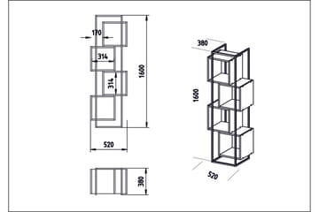 Hammann Bokhylla 38 cm i Målat Trä - Vit - Förvaring - Hylla - Bokhylla