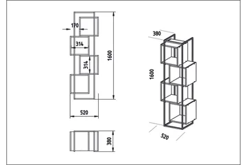 Hammann Bokhylla 52 cm - Svart|Vit - Förvaring - Hylla - Bokhylla