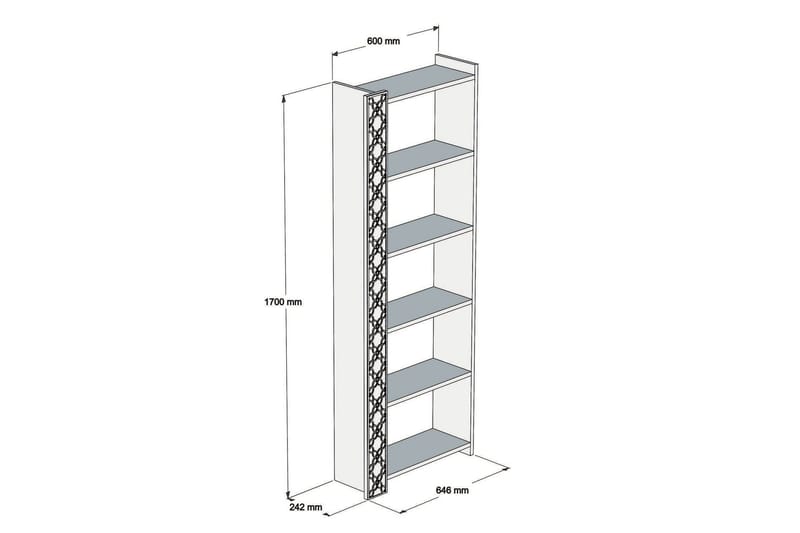 Hovdane Bokhylla 64 cm - Brun/Vit - Förvaring - Hylla - Bokhylla