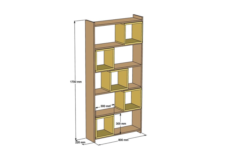 Hovdane Bokhylla 80 cm - Brun - Förvaring - Hylla - Bokhylla