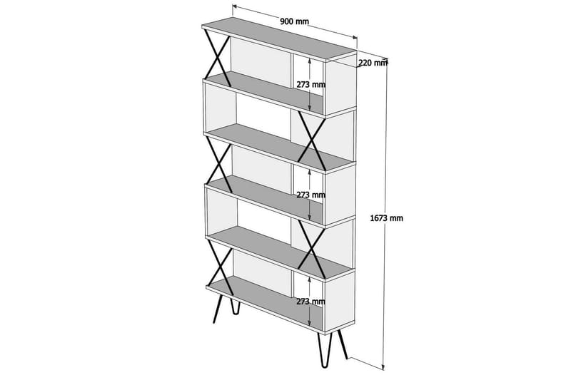 Hovdane Bokhylla 90 cm - Vit - Förvaring - Hylla - Bokhylla