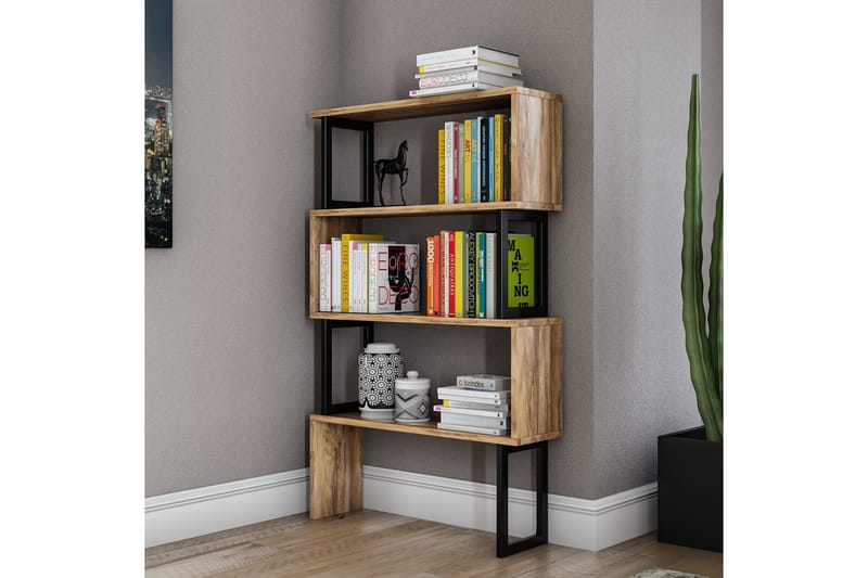 Kalune Bokhylla 128 cm i Valnöt - Brun - Förvaring - Hylla - Bokhylla