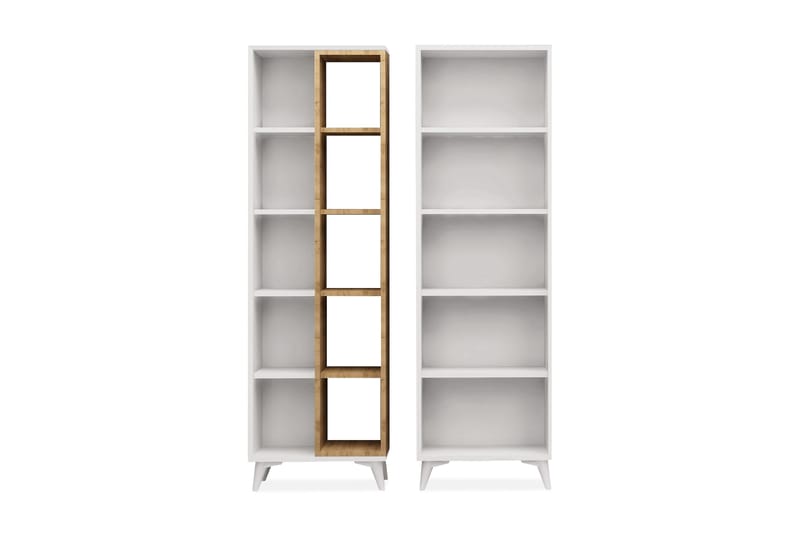 Mod Bokhylla 100 cm i Ek, Vit|Brun