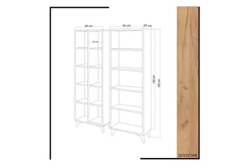 Mod Bokhylla 100 cm i Ek - Vit|Brun - Förvaring - Hylla - Bokhylla