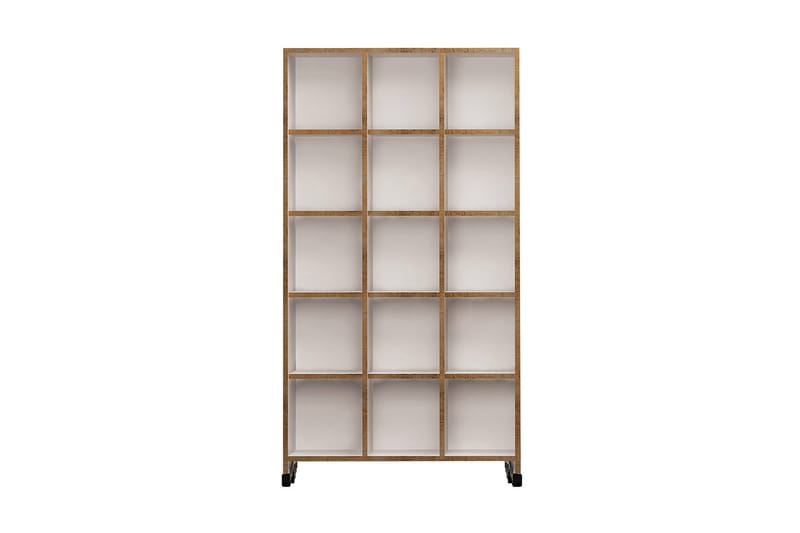 Mod Bokhylla med Hjul 90 cm i Ek, Vit