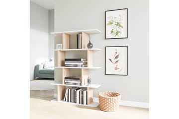 Nachusa Bokhylla 90 cm i Ek - Vit - Förvaring - Hylla - Bokhylla