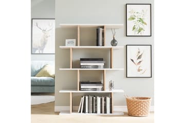 Nachusa Bokhylla 90 cm i Ek - Vit - Förvaring - Hylla - Bokhylla