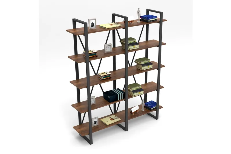 Numandro Bokhylla 34x155 cm - Teak - Förvaring - Hylla - Bokhylla