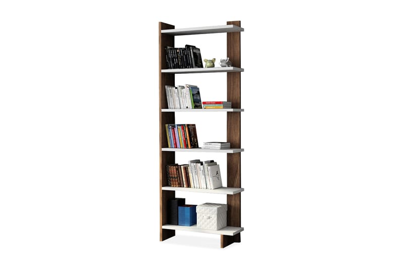 Ordelle Bokhylla 47 cm i Valnöt, Vit