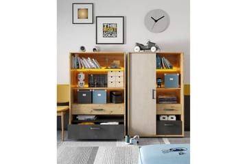 Rathmore Bokhylla 90 cm i Ek - Svart - Förvaring - Hylla - Bokhylla