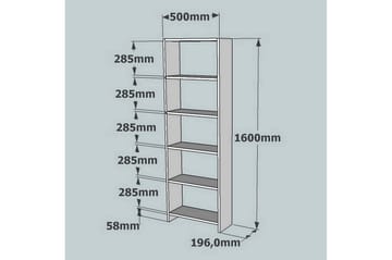 Rinorea Bokhylla 160 cm i Ek - Brun - Förvaring - Hylla - Bokhylla