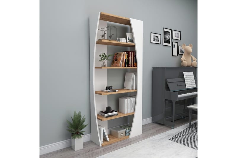 Selge Bokhylla 63,6 cm i Ek, Vit