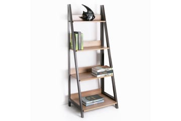 Step Bokhylla 48 cm i Trä med Metallram - Ljusbrun - Förvaring - Hylla - Bokhylla