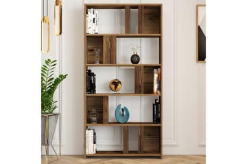 Timiza Bokhylla 90 cm med 5 Hyllor i Valnöt - Brun - Förvaring - Hylla - Bokhylla