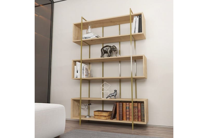 Bruti Bokhylla 120 cm i Ek - Brun|Gul - Förvaring - Hylla - Bokhylla