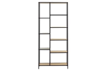 Cytis Industriell Bokhylla 80 cm i Metall med Träskiva - Svart - Förvaring - Hylla - Bokhylla