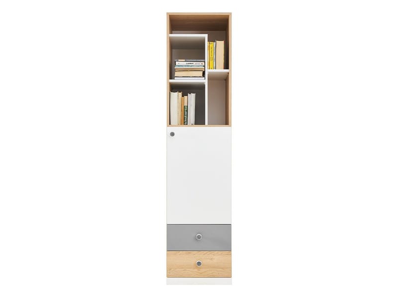 Elvaren Bokhylla 45 cm i Ek, Svart|Vit