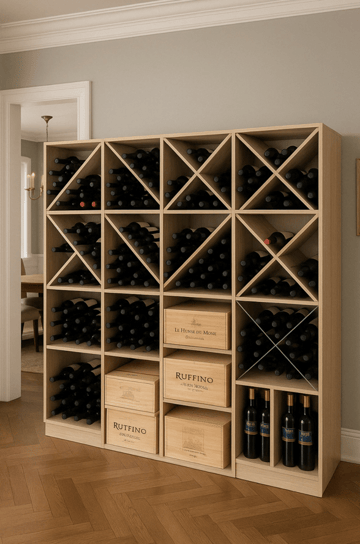 Vinbox i trä för 24 Flaskor | 60x60 cm | Arvino - Förvaring - Hylla - Förvaringshylla - Vinställ & vinhylla