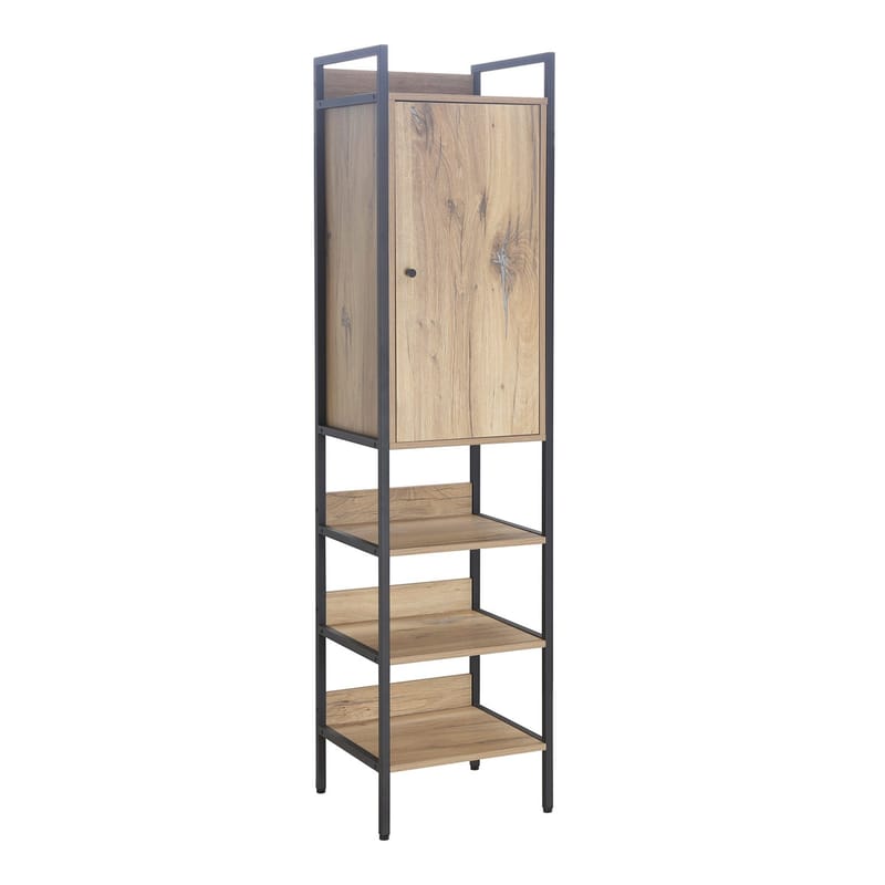 Vinställ Bjeldor Rustic melamin 44x40x180 cm, brun